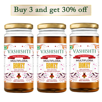 Raw Treasures - Multi Flora Honey Honey Vashishti 300g x 3 