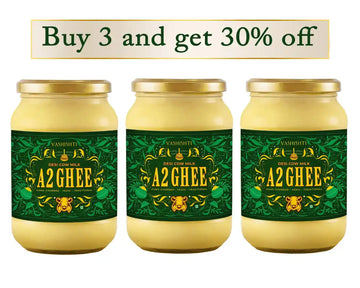 100% Pure A2 Desi Cow Ghee Ghee Vashishti 500 ml x 3 