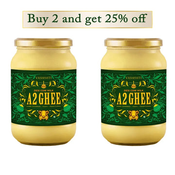 100% Pure A2 Desi Cow Ghee Ghee Vashishti 500 ml x 2 