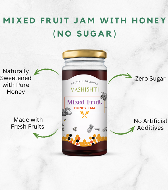 Mixed Fruit Jam with Honey (No Sugar)