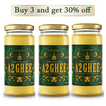 100% Pure A2 Desi Cow Ghee Ghee Vashishti 250 ml x3 