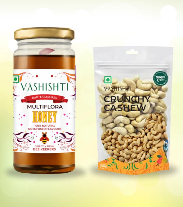 Raw Treasures Multi Flora Honey +  Raw Treasures Crunchy Cashew