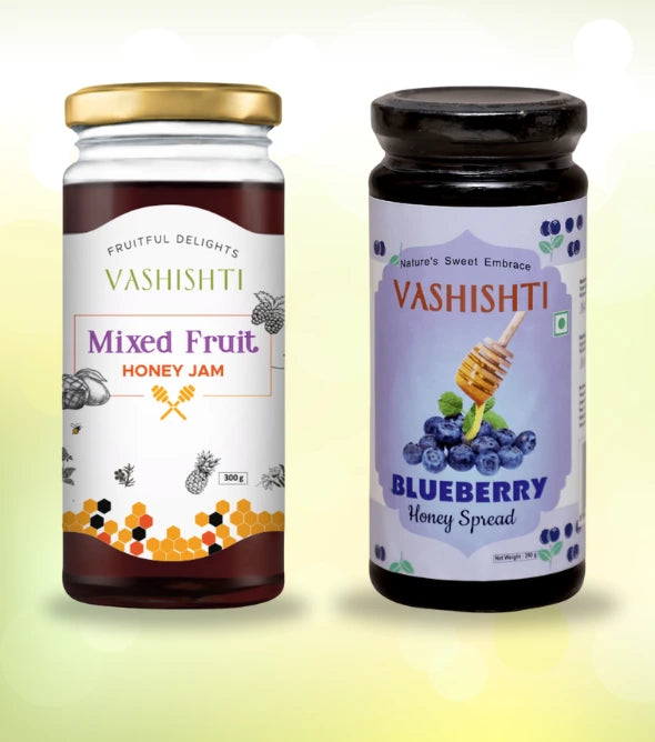 Mixed Fruit Jam with Honey + Blueberry Honey Spread